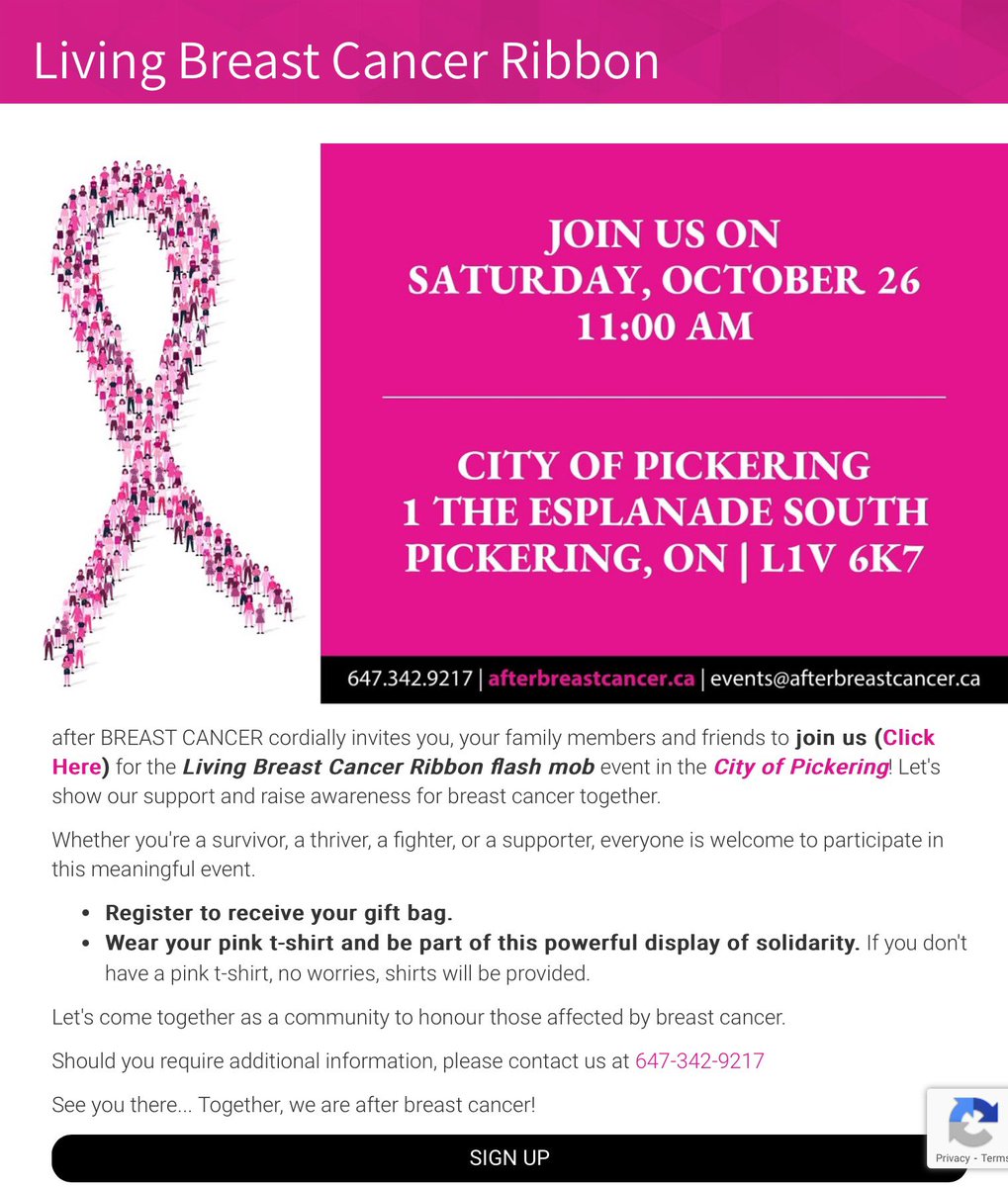 PickeringWater's tweet photo. Many of us know someone who has survived breast cancer!This community event takes place at Pickering City Hall next Saturday. If interested…please follow this link to sign up:
https://t.co/OEvcKBCPBb https://t.co/uVHeegdsSJ