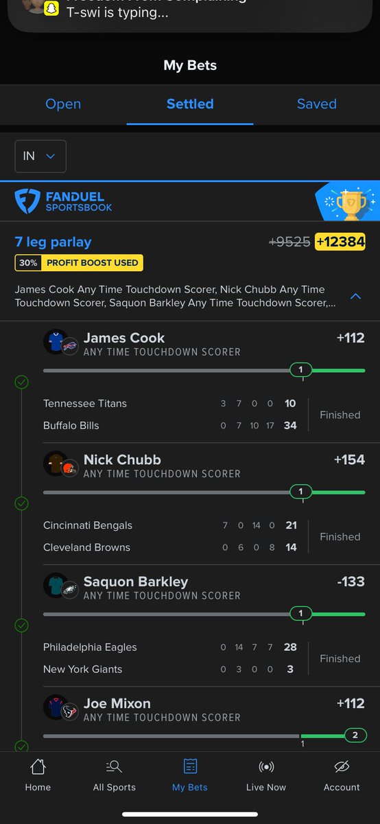 HunterDelarosa's tweet photo. @br_betting @FDSportsbook I hit this 7 legger https://t.co/ge2EX0QHLl