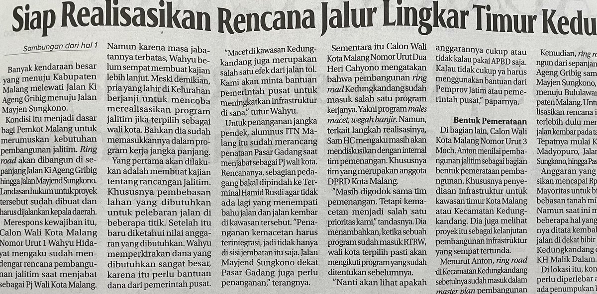 yusufgunawan's tweet photo. Permasalahan yang sudah bbrp tahun lalu tapi belum direalisasikan oleh Pemkot kenapa? Malah buru2 menjadikan Ibukota di mana Ibukotanya pada semrawut juga karena fasum spt kantong parkir gak ada & membuat kebijakan 1 arah dg alasan mengurai kemacetan tapi alhasil sekarang spt apa kenyataan di lapangan?

Berburu investasi boleh tapi harus ada sarana & prasarana penunjang yg harus disediakan. Penegakan aturan juga harus ada & konsisten. Begitu pula akan perawatan2nya. 

Mau bangun jalitim lah yg akses Jl. Danay Jonge aja belum kelar sampai saat ini seingat saya:
https://t.co/Fy4tpcTLjt

https://t.co/btSXnMd5vb

https://t.co/MksbqVDBez

https://t.co/Y3BZfy955w

Penerapan sistem transum yang memadai & terintegrasi itu perlu untuk mengatasi kemacetan. Pembangunan/tata ruang kota itu jg sangat penting. Pengalihan arus lalin hanyalah solusi jangka pendek. 

Akses dr tol ke dalam kota itu saja duluanya pemda sudah tahu tapi antisipasinya sangat lamban menurut saya. Semoga saja pemimpin yang baru nantinya beserta jajarannya dan staf ahlinya benar2 bisa memperhatikan & menjalankan tugasnya untuk kepentingan umum. Ingat akan sumpah jabatanmu! 🙏

#MalangTambahRuwet 
#MalangTambahMacet