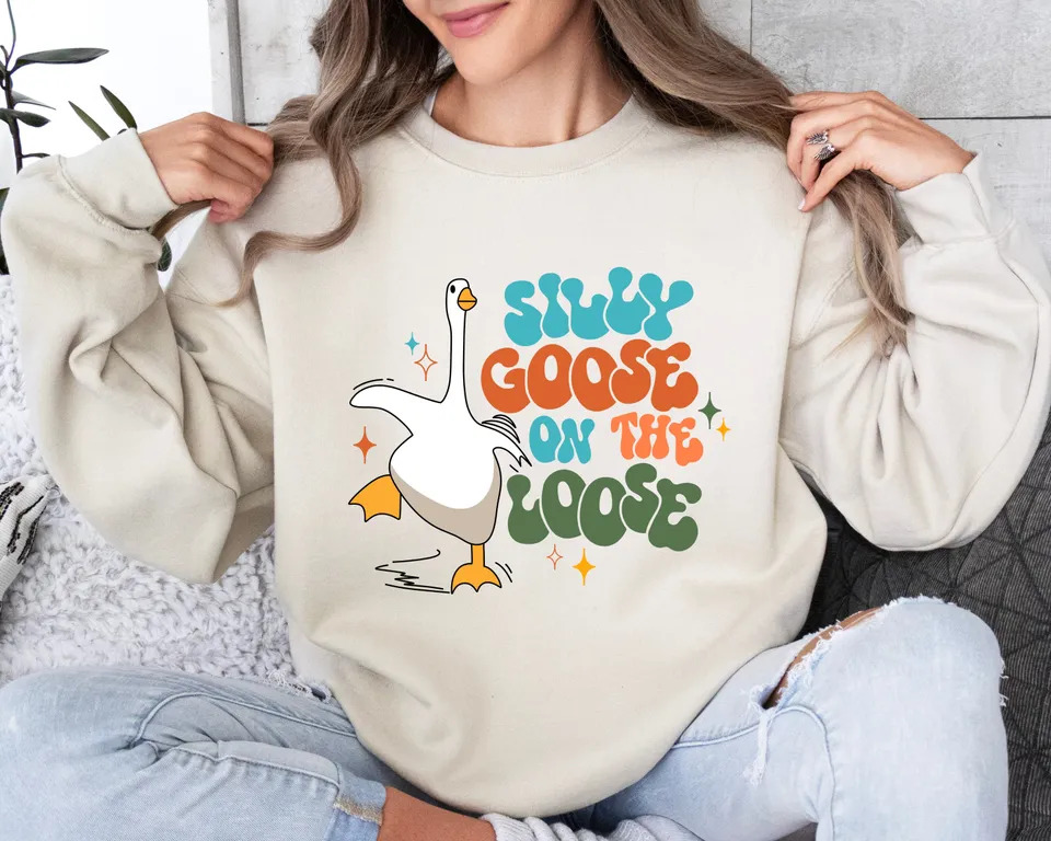 Fun Silly Goose Sweatshirt for Cozy Style and Humor
