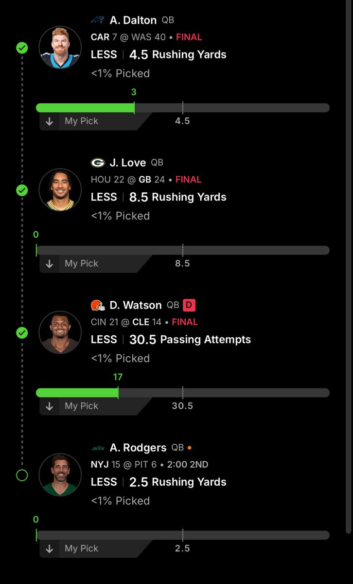 ViewFromThePine's tweet photo. The static QB parlay is working so far. https://t.co/Pfrj3sUzu1