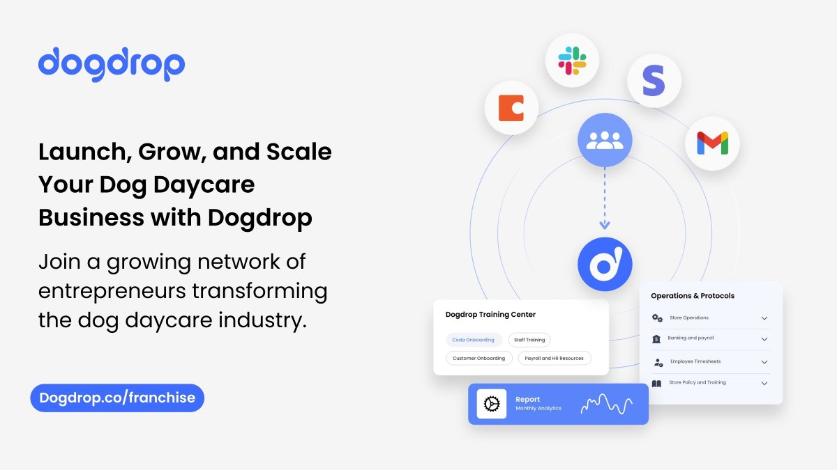 Building a business is hard, don't go at it alone. Get up to speed way faster and join a network of dog daycare owners. 

Learn more at dogdrop.co/franchise