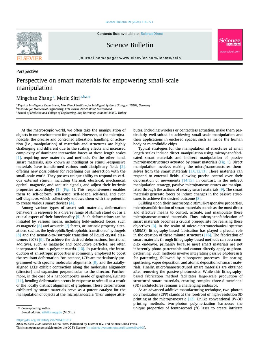 ScienceBulletin (@sci_bull) on Twitter photo 📜Perspective on smart materials for empowering small-scale manipulation
✏️Metin Sitti (<a href="/metin_sitti/">Metin Sitti</a>) and Mingchao Zhang
doi.org/10.1016/j.scib…
<a href="/ElsevierEnergy/">Elsevier Energy</a> <a href="/isciverse/">Top Science</a> <a href="/SciencNews/">Science News</a> 📜Perspective on smart materials for empowering small-scale manipulation
✏️Metin Sitti (<a href="/metin_sitti/">Metin Sitti</a>) and Mingchao Zhang
doi.org/10.1016/j.scib…
<a href="/ElsevierEnergy/">Elsevier Energy</a> <a href="/isciverse/">Top Science</a> <a href="/SciencNews/">Science News</a>