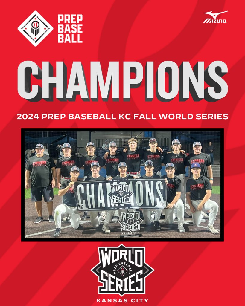 🏆CHAMPIONS🏆

Congratulations to the 2024 PBKC Fall World Series 17/18U Champions, 402 Express!! 

#PrepBaseballKC