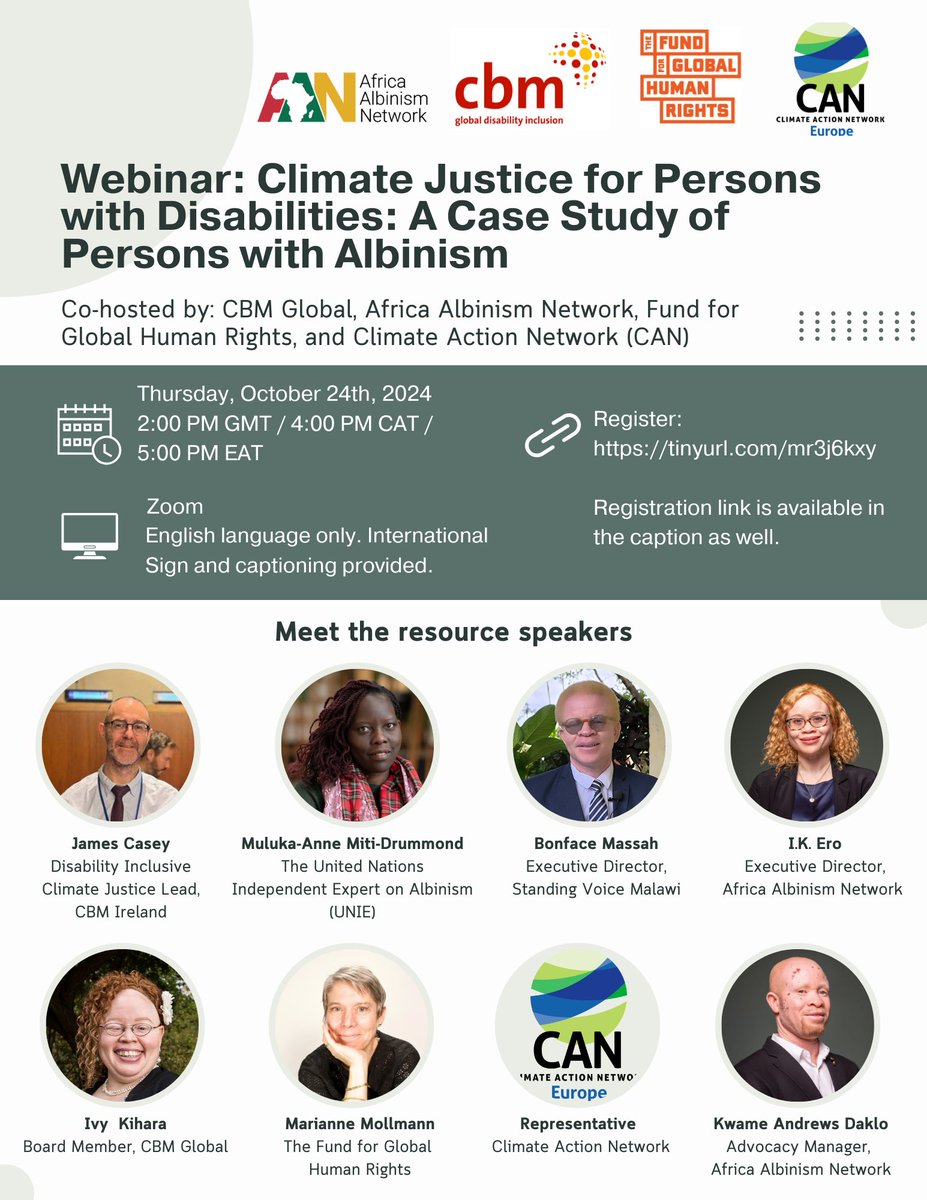 The <a href="/AfricaAlbinism/">Africa Albinism Network</a> Network is campaigning to get sunscreen listed as an essential medicine by the WHO, a life-saving product for persons with albinism.

Join our webinar to learn more:
🗓️ October 24, 2024
🕒 2:00 PM GMT
🔗 Register here: tinyurl.com/mr3j6kxy

#ClimateJustice