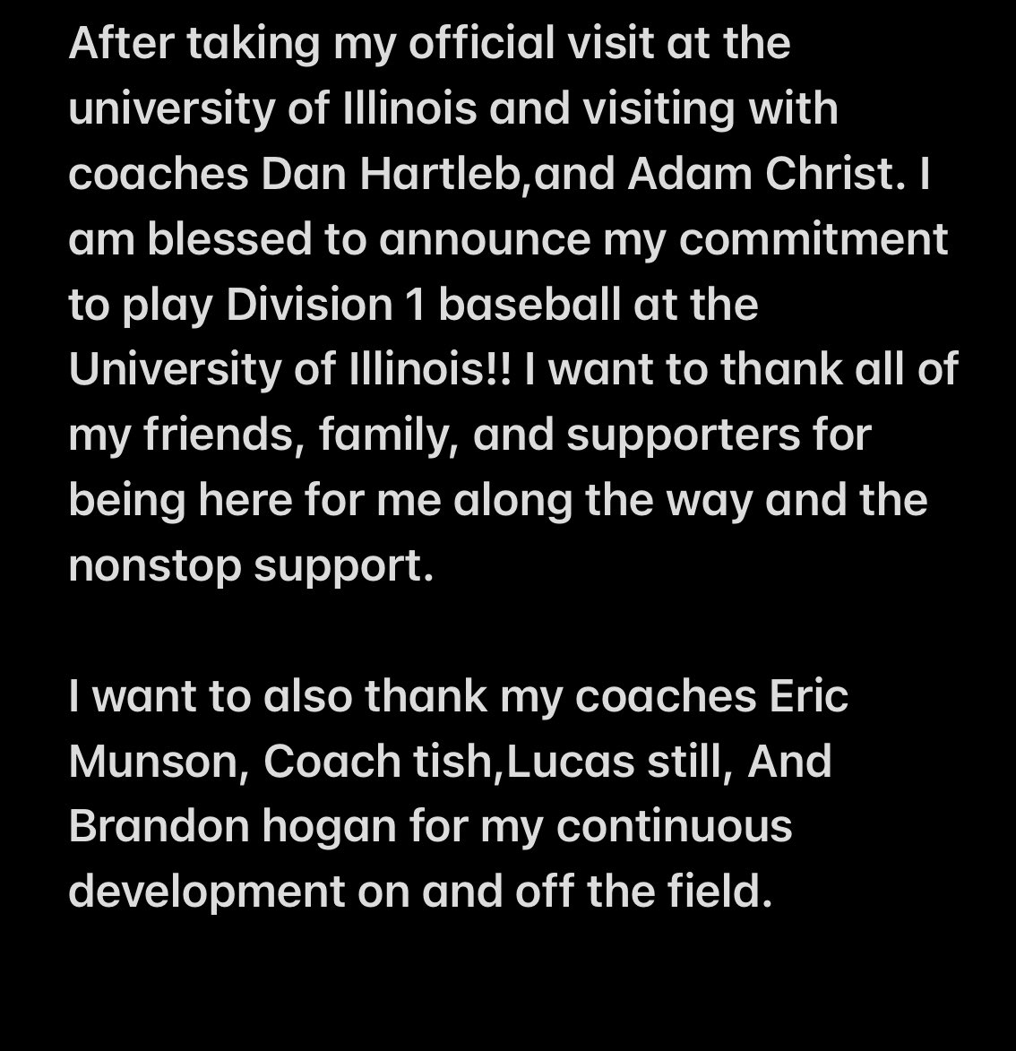 Foti Rigopoulos (@frigopoulos) on Twitter photo Thank you coaches <a href="/DanHartleb/">Dan Hartleb</a> <a href="/achrist16/">Adam Christ</a> for this opportunity!!
#HTTO #Illini ๐ ๐ต Thank you coaches <a href="/DanHartleb/">Dan Hartleb</a> <a href="/achrist16/">Adam Christ</a> for this opportunity!!
#HTTO #Illini ๐ ๐ต