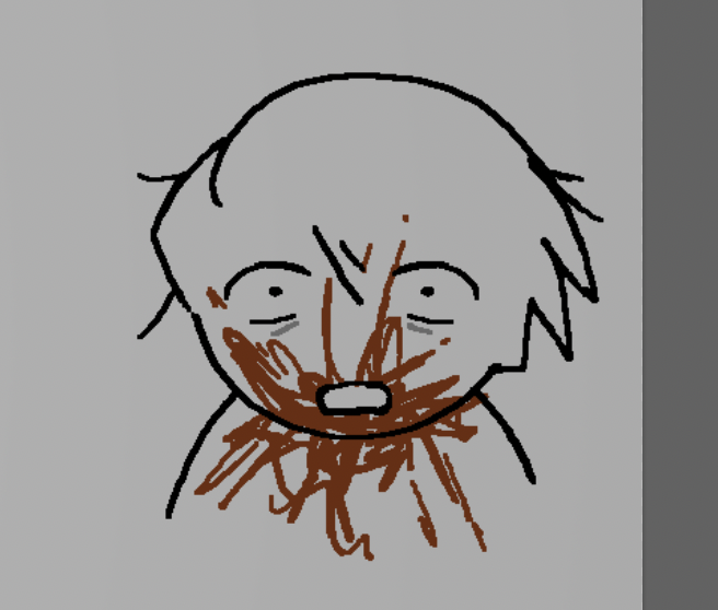 @eclipsalVariety At first I avoided using red for this exact reason but then I realized him being covered in blood would be an infinitely better first-glance assumption than what this would spark