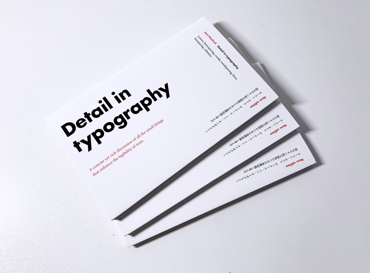 【重版】欧文タイポグラフィの定番書『ディテール・イン・タイポグラフィ』を重版しました。2017年の初版、2019年の改訂版（ISBN変更のため）を含めると3刷になります。ご購入は下記リンクから、書店様はトランスビューへご注文ください。 
bookdesign.theshop.jp/items/23653495