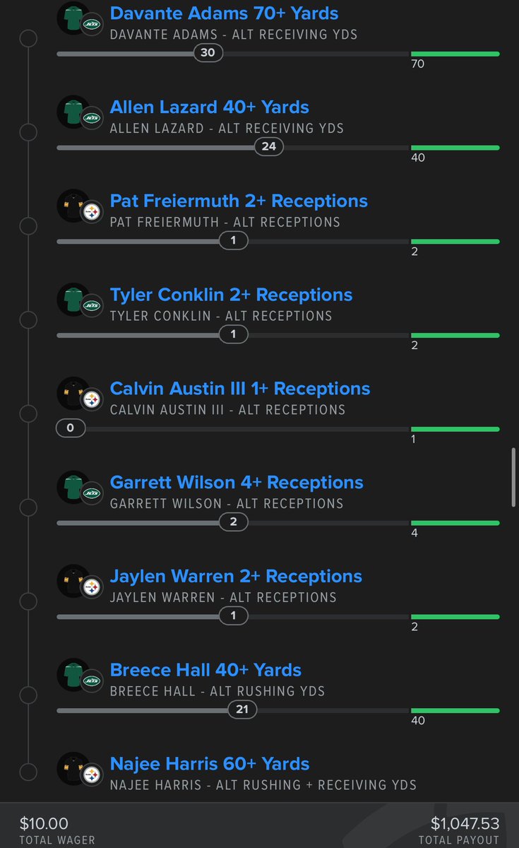REVERSEJINXPIX's tweet photo. I’ve got two #PrimeTime #Haltime Plays for @nyjets v. @steelers
Take. Yo. Pick. ✌️
Rational: +1165🔥
Irrational: $10–>$1,000💥
Let’s. Bread. 🍞 https://t.co/e3PlCliimV