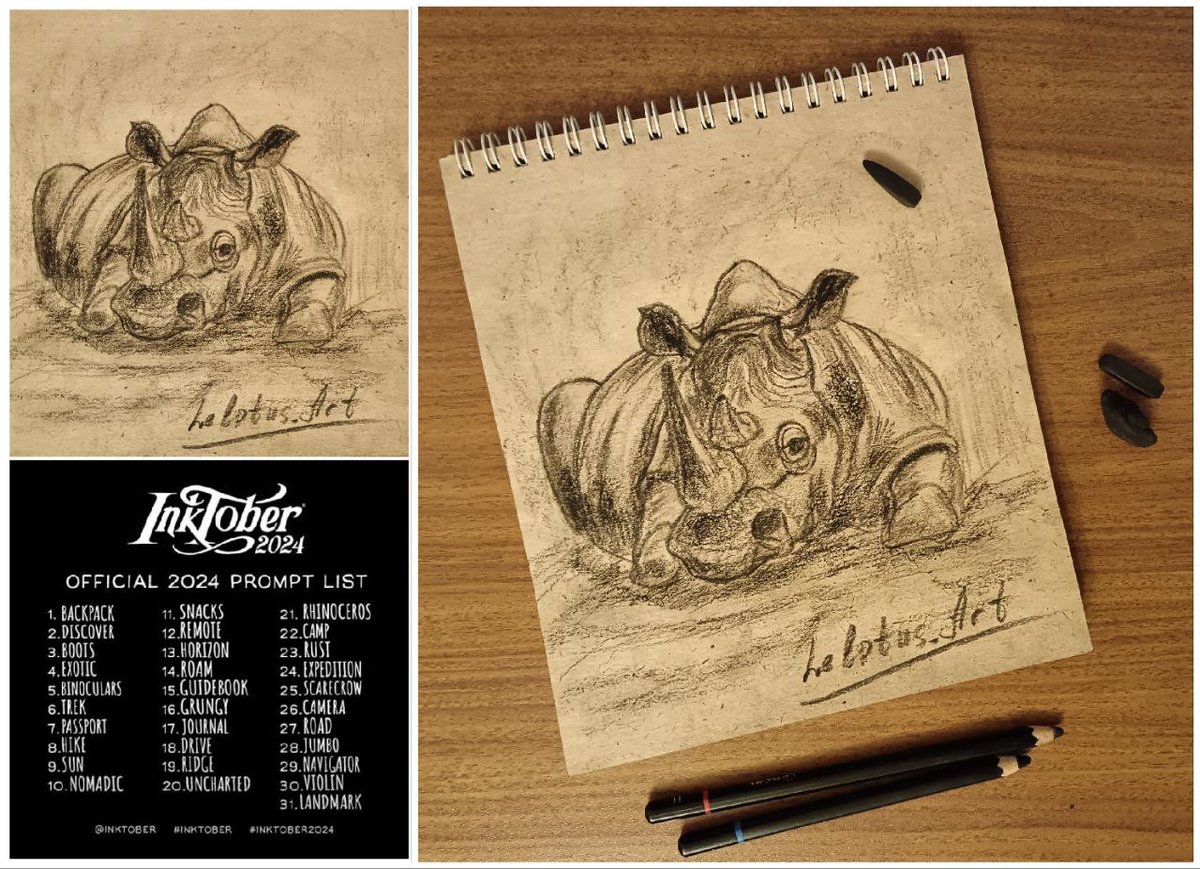 💫NEW DROP on objkt.com from the collection "Charcoal Inktober 2024"

Day 21 "Rhinoceros"

💰5 XTZ
🧩3\3

📌 objkt.com/tokens/KT1MB9o…

#inktober2024 #tezosart #NFTCommunity #madecoolio
<a href="/PirateWheels1/">Lord Pirate Wheels</a> <a href="/yianak1s/">Yang0s</a> <a href="/cryptonian_0/">Cryptonian</a>
#inktober2024day21 #inktober2024Rhinoceros