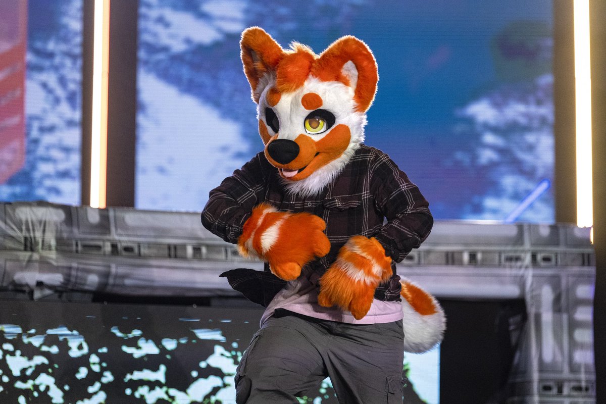 dire_walf's tweet photo. A shot of Copper from the BLFC 2024 fursuit dance comp

🐾: @CopperHusk 
📸: me

#bIfc2024 #blfc #biggestlittlefurcon #blfc24
#furry #fursuit #fursuitdancecompetition #fursuitdance #fursuitdancecomp https://t.co/5GHUyxxyC7