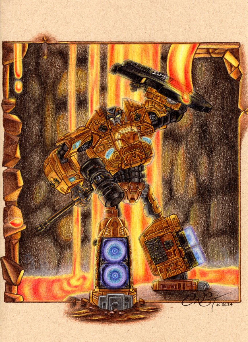 CandiceSantora's tweet photo. “The Ark”
#Commission.
#ColoredPencil

#myart #transformers #theark #autobot #titan #titanclass #toy #volcano #lava #autobotark #robot #protector #artwork #coloredpencilart #supportartists #fanart #generationone #g1 #artistsoftwitter https://t.co/vBBvstePJb
