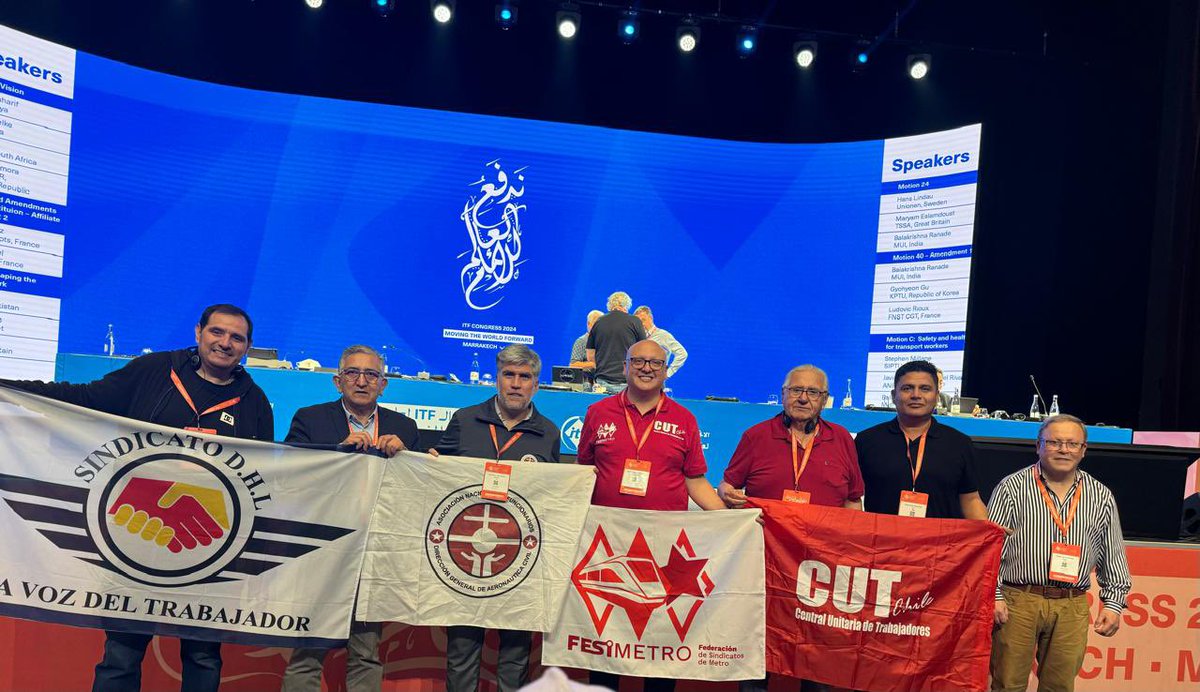 fcabsnt's tweet photo. 🇨🇱 Eric Campos, miembro del sindicato del Metro de #Santiago logra la Presidencia Mundial sección Transporte Urbano de #ITF Internacional. Nuestras felicitaciones a nuestro colega y el mayor de los éxitos a la cabeza del transporte mundial. #ITFCongress2024 #Antofagasta https://t.co/25N5bdICTx
