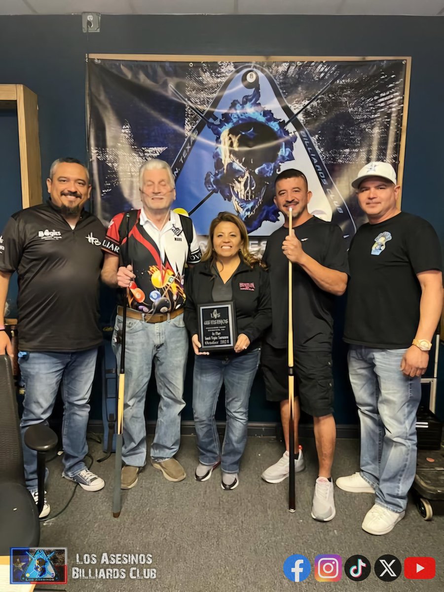 losasesinoshtx's tweet photo. Scotch Triples 8 Ball Tournament results
1️⃣st - Rack'm
2️⃣nd - Phenollical Balls
3️⃣rd - Screwstone Cues

#losasesinosbilliardsclub #bogiesbilliardsandsportsbar #hillbillybilliards #roofersinc #scotchtriples #billiardsclub #funtimeswithfriends #houston https://t.co/JN2TuJODzU