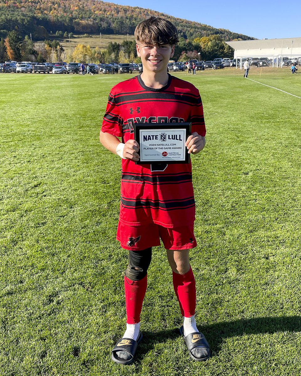 NateLull's tweet photo. Congrats to Oxford’s Paxton LaMonica on being named the https://t.co/v9mfRftV4K Player of the Game for the 2024 MAC Boys Soccer Championship. Scored the game winner late in the 2nd OT to give Oxford a 1-0 win over Delhi. Sponsored by JM Electrical Contracting of Bainbridge https://t.co/sXohHqnv4O