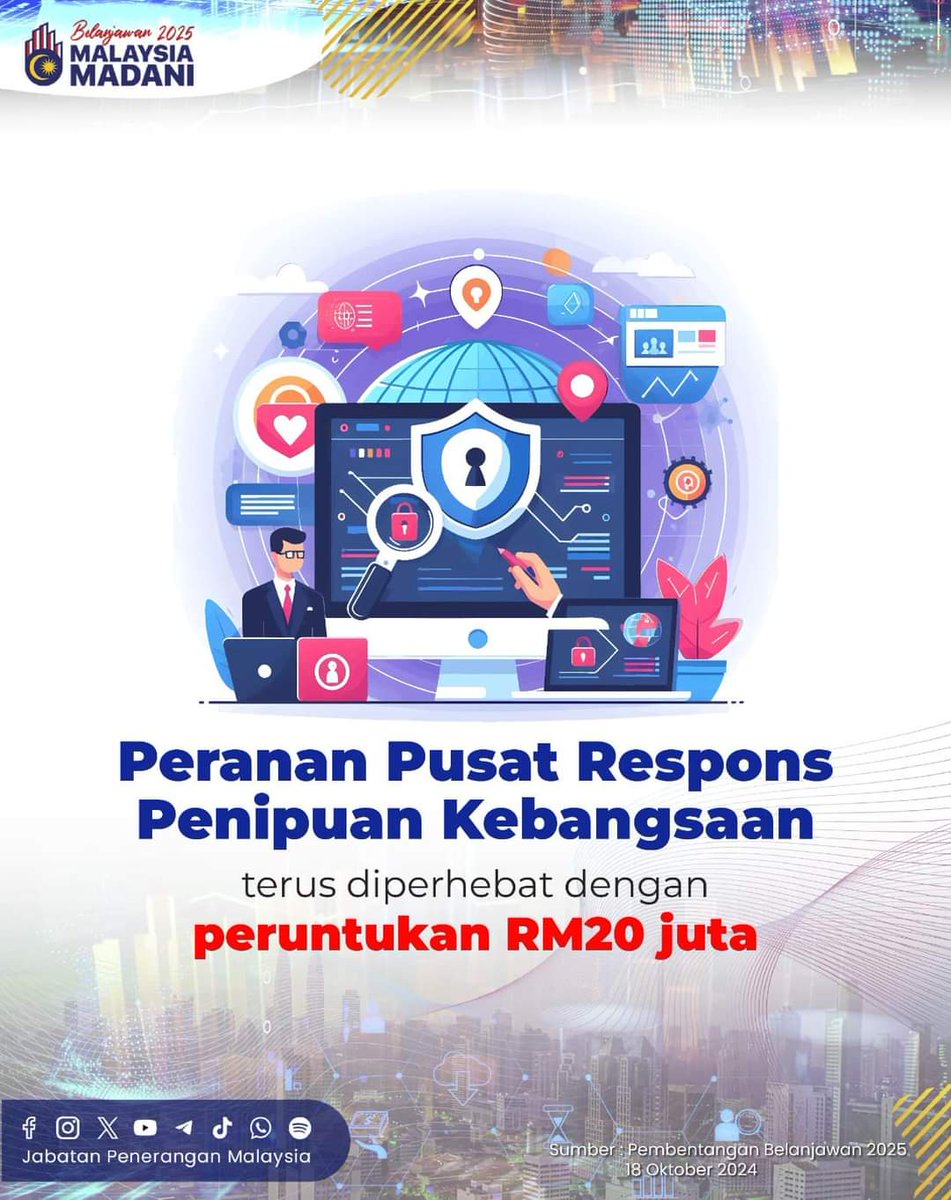 Dalam menghadapi komitmen membenteng keselamatan siber negara dan penggubalan Akta Keselamatan Siber 2024, Agensi Keselamatan Siber Negara (NACSA) akan diberi tambahan perjawatan seramai 100 orang dengan tambahan peruntukan 10 juta ringgit.