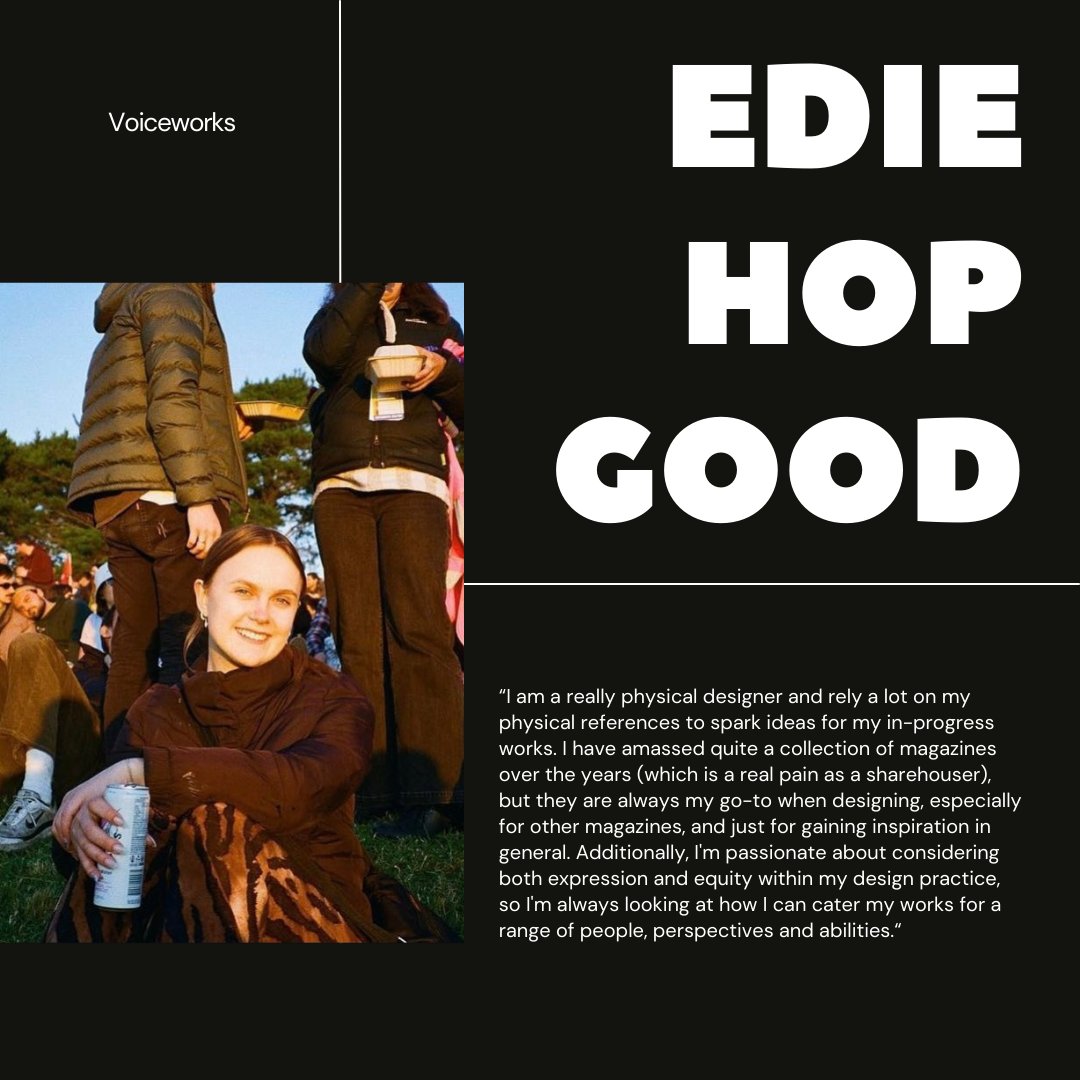 Express Media (@express__media) on Twitter photo Say hello to our new <a href="/VoiceworksMag/">Voiceworks</a> designer, Edie Hopgood! 👩🏻💻🫧
Edie (22) is a creative and writer based in Naarm. Her experience spans disciplines such as Marketing, Journalism, Fashion and Graphic design.
Get to know her better: expressmedia.org.au/news/say-hello… Say hello to our new <a href="/VoiceworksMag/">Voiceworks</a> designer, Edie Hopgood! 👩🏻💻🫧
Edie (22) is a creative and writer based in Naarm. Her experience spans disciplines such as Marketing, Journalism, Fashion and Graphic design.
Get to know her better: expressmedia.org.au/news/say-hello…