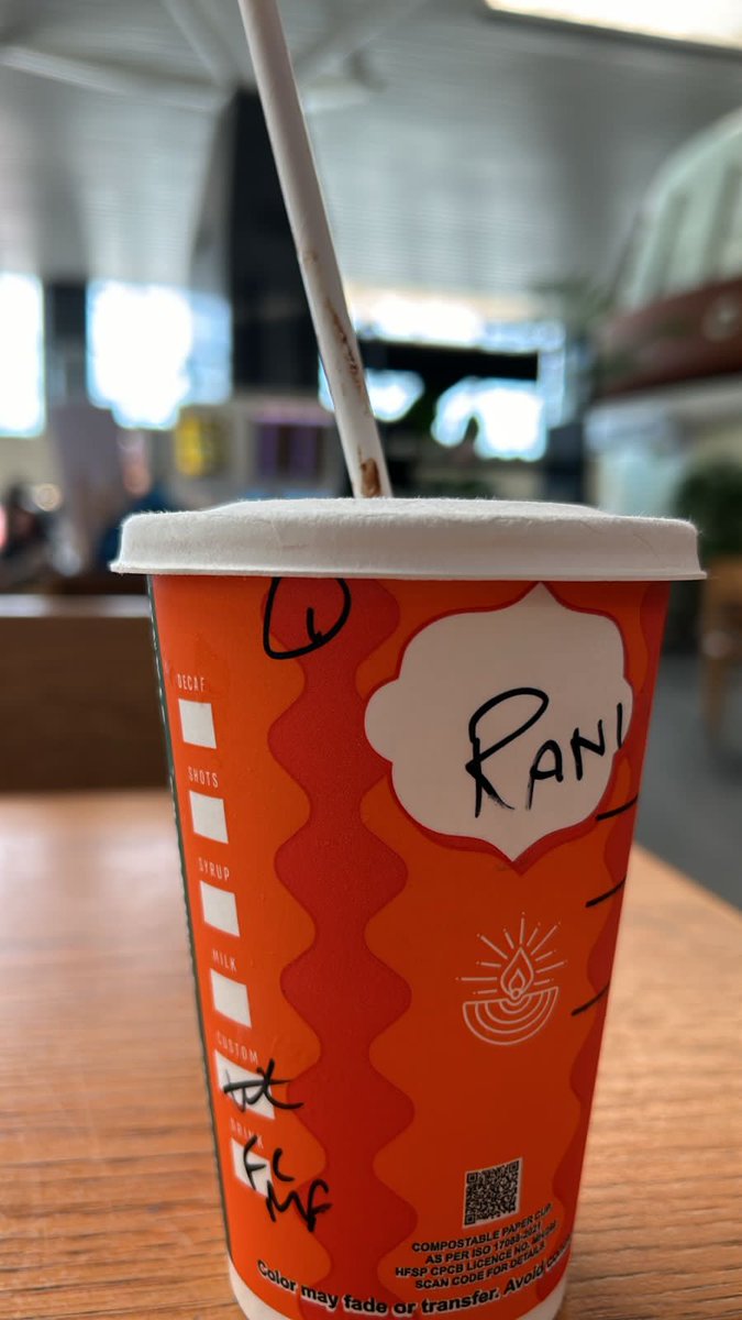PoojaJalan13's tweet photo. This is what happens at #starbucks #banglore #airport. Is it so difficult to get the name correct? Disappointed @StarbucksIndia @Starbucks . My sister in law ordered something for herself. At the counter they Reconfirmed the name still the result is pathetic. How can you guys? https://t.co/KJZwr3FJiv