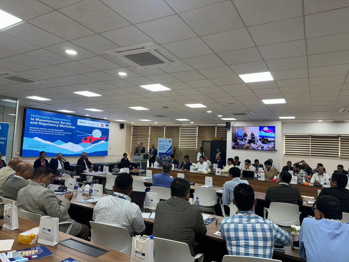Veronique Lorenzo (@euambnepal) on Twitter photo EU contributing to air safety through EU-South Asia Aviation Partnership Programme. This week a workshop crucial to enhance helicopter safety in mountainous regions. <a href="/EASA/">EASA</a> & @CAAN bringing over 100 participants f/ SA. Building safer skies for all! <a href="/eu_eeas/">European External Action Service - EEAS ๐ช๐บ</a> <a href="/EU_Partnerships/">EU International Partnerships ๐ช๐บ</a> EU contributing to air safety through EU-South Asia Aviation Partnership Programme. This week a workshop crucial to enhance helicopter safety in mountainous regions. <a href="/EASA/">EASA</a> & @CAAN bringing over 100 participants f/ SA. Building safer skies for all! <a href="/eu_eeas/">European External Action Service - EEAS ๐ช๐บ</a> <a href="/EU_Partnerships/">EU International Partnerships ๐ช๐บ</a>