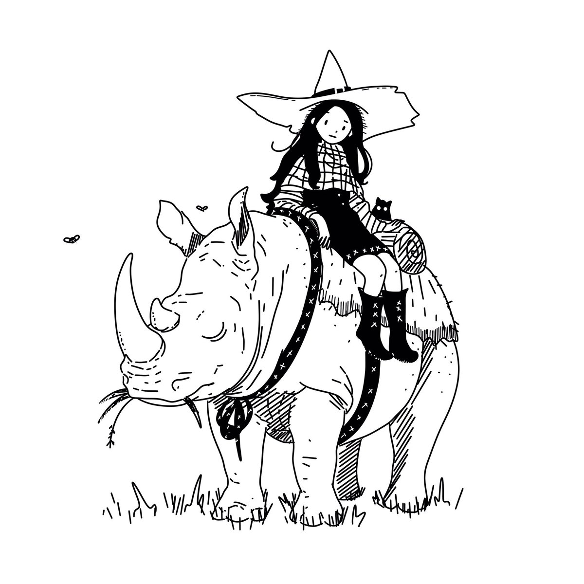 Rhinoceros inktober day twenty one. #Inktober #inktober2024 #rhinoceros