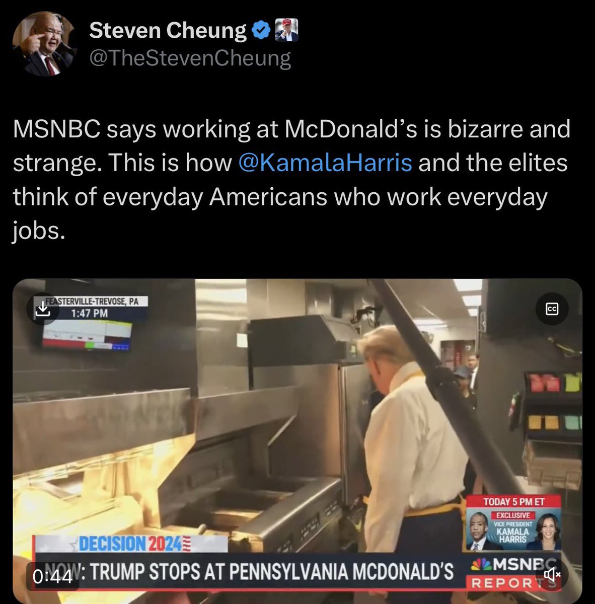 No, they say filming yourself pretending to work at a McDonald’s when it has been closed for hours then preparing food while committing 2 health code violations which the restaurant has been cited for in the past to serve to supporters who rehearsed ahead of time is bizarre.