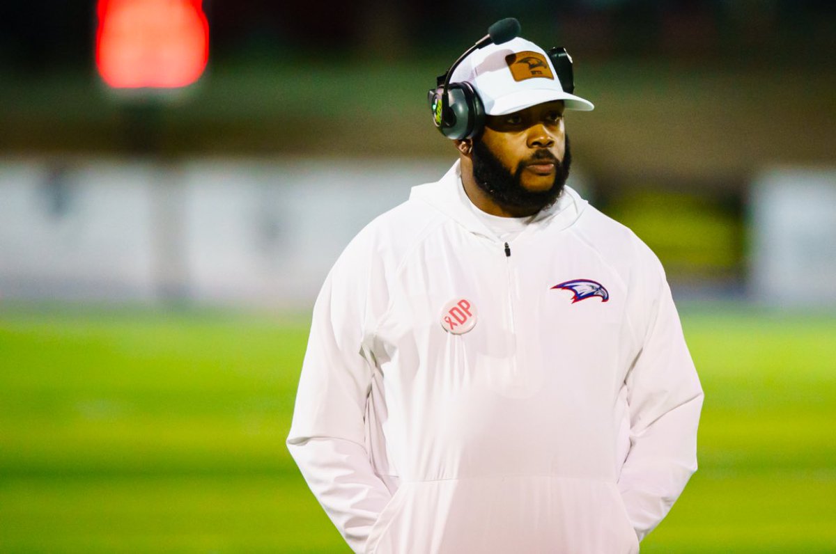 chanceword's tweet photo. @dctf @TexasGuard Coach Washington of Bryan Brazos Christian put his undefeated Eagles up against the undefeated Central Texas Christian Lions and came out on top on an emotional Pink Out night. https://t.co/4wTnIeXDnT