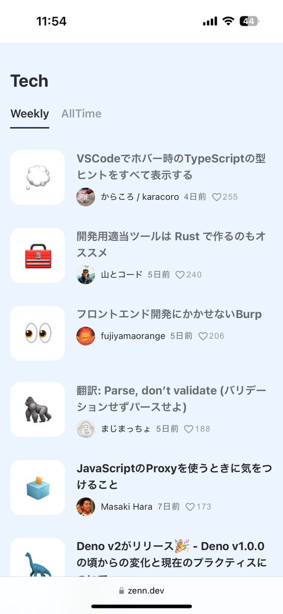 karan_corons's tweet image. ZennのWeeklyで初めて1位取れましたありがとうございます😭
#zenn