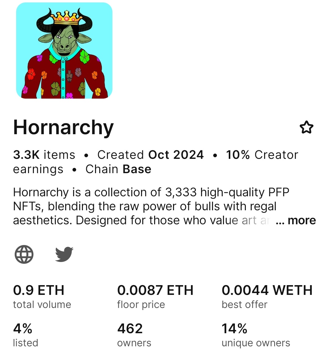 We just hit 0.0087 ETH floor! 🚀 Who will grab the next Hornarchy before it reaches 0.01 ETH?

#hornarchy #NFTCollection #BaseNFT #NFTs