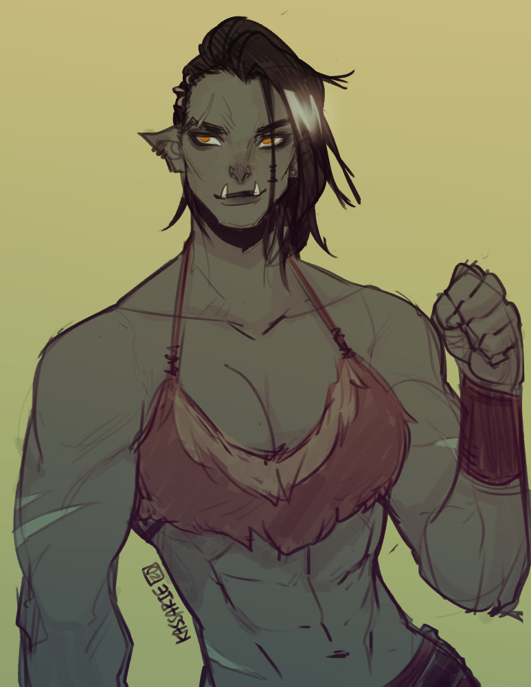 KassarieDraws's tweet photo. It's orctober so get ready for me to share some old orc stuff! 💚 https://t.co/2X7J5hESU7