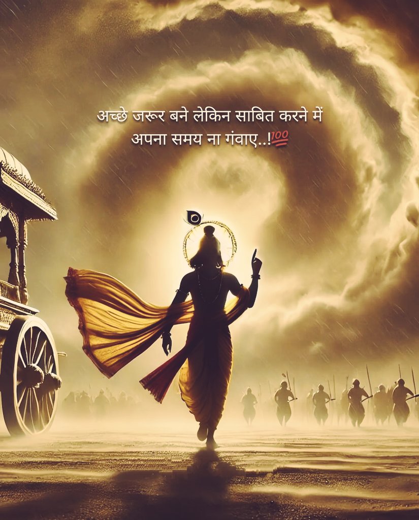 अच्छे जरूर बने लेकिन साबित करने में अपना समय न गंवाए।।

#जय_श्री_कृष्णा