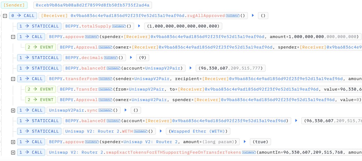 TenArmorAlert's tweet photo. Why are there so many of these rug pull tokens on #ETH? rugAllApproved, such an obvious RugPull!? https://t.co/1VEd3JqJFF