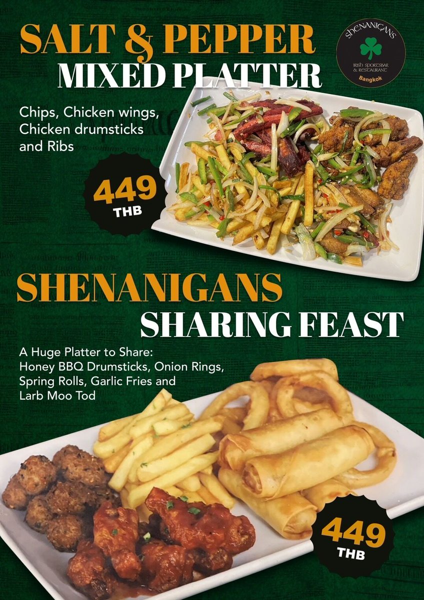 Shenanigansbk's tweet image. Bring the crew! 🥳 Enjoy our Salt and Pepper Mixed Platter &amp;amp; Shenanigans Sharing Feast – the ultimate meal to share with friends! 🍗🍻 #PerfectForSharing #ShenanigansEats