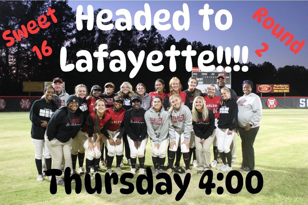 Harlem High Softball (@harlemsoftball) on Twitter photo Headed to Lafayette High School for a DH on Thursday for round 2! First pitch at 4pm! #WeAreHarlem ❤️🥎🖤#RoadToColumbus
<a href="/AugPressSports/">Augusta Press Sports</a> <a href="/OfficialGHSA/">GHSA</a> <a href="/TheCoachesBoxGA/">Coaches Box Georgia</a> <a href="/ColumbiaCounty/">The News-Times</a> <a href="/AUG_Chronicle/">Augusta Chronicle</a> Headed to Lafayette High School for a DH on Thursday for round 2! First pitch at 4pm! #WeAreHarlem ❤️🥎🖤#RoadToColumbus
<a href="/AugPressSports/">Augusta Press Sports</a> <a href="/OfficialGHSA/">GHSA</a> <a href="/TheCoachesBoxGA/">Coaches Box Georgia</a> <a href="/ColumbiaCounty/">The News-Times</a> <a href="/AUG_Chronicle/">Augusta Chronicle</a>