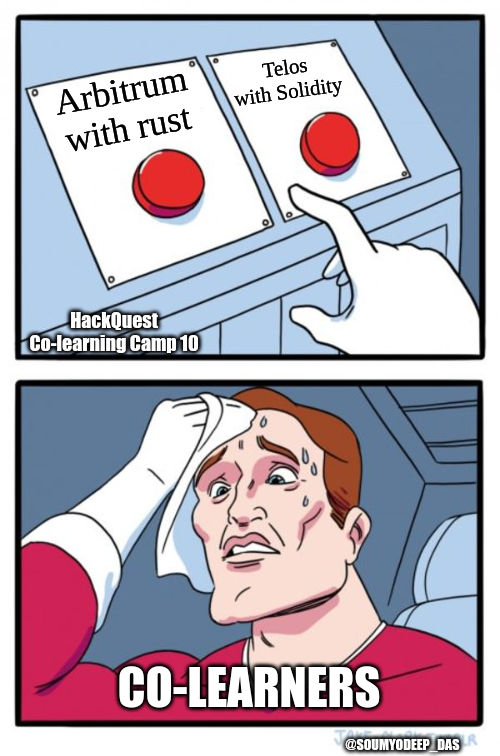 soumyodeep_das's tweet photo. Hope my fellow co-learners gets this meme. 😅😅
@HackQuest_

#LearnwithHQ  #HQMeme  #day1meme https://t.co/wFzUrPmO3P