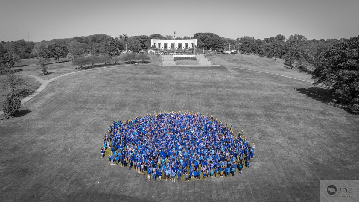 Nearly 3000 humans made a blue dot in Omaha’s Memorial Park. In the midst of a stressful time, it’s good to have joy!