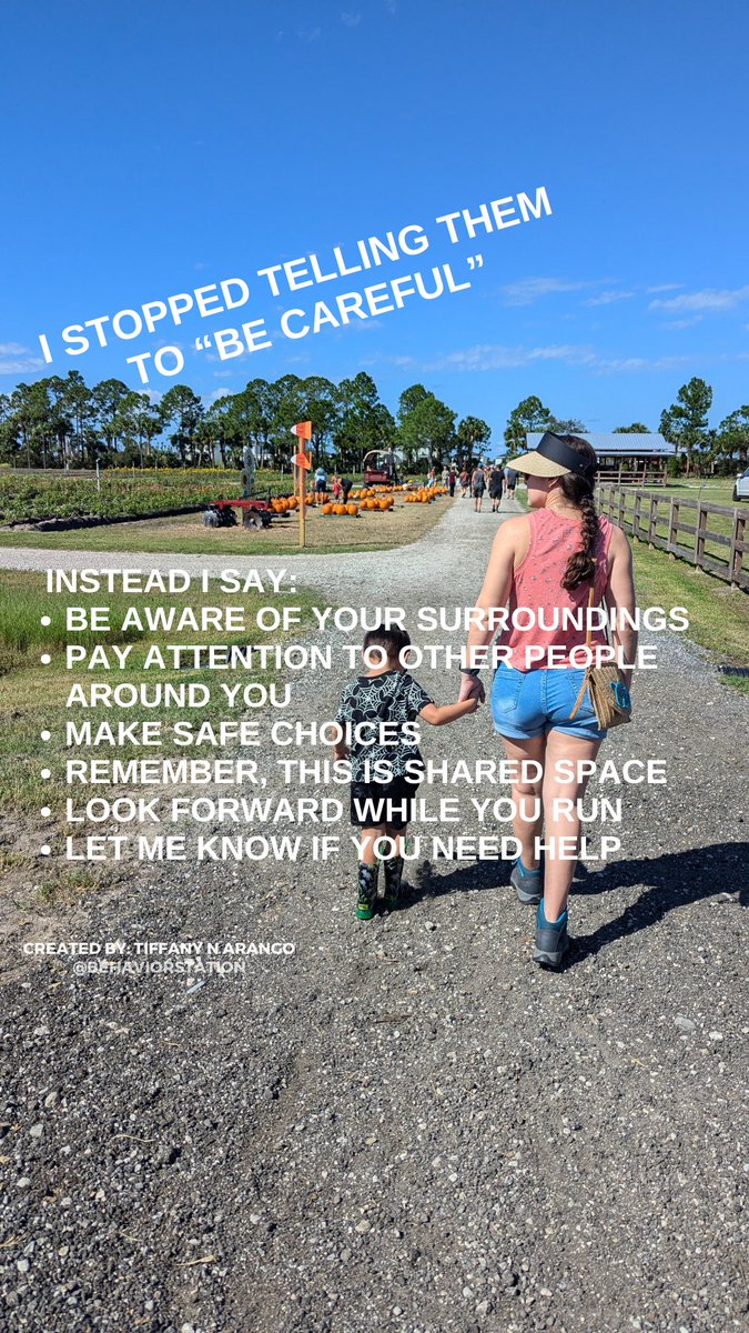 imtiffanyarango's tweet photo. "be careful" doesnt tell kids what behaviors to do. give actionable guidance. empower kids. lay foundation for independent safe decision-making.
Here are some alternatives!

#kids #ChildSafety #BehaviorSupport #ParentingTips #gentleparenting #ABAdissemination #TheBehaviorStation https://t.co/vVkUFzppih