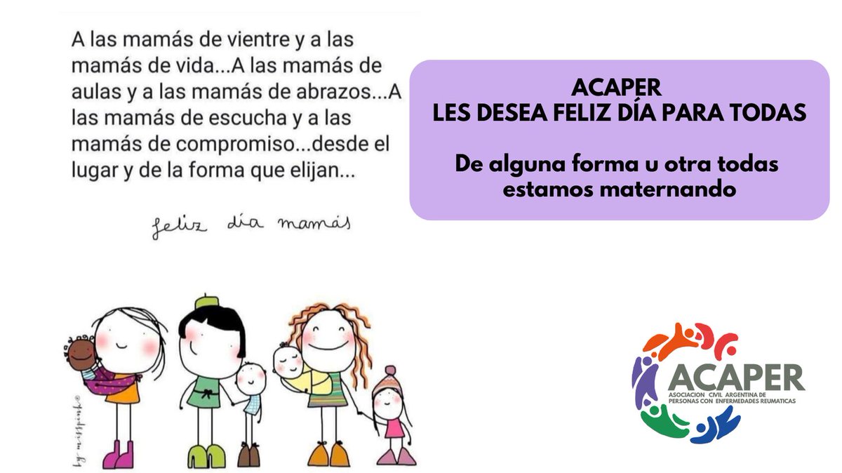 Desde ACAPER les deseamos un hermoso día a todas aquellas mujeres que maternan.

#diadelamadre #diadelafamilia