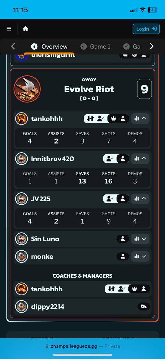 tankohhh's tweet photo. BACK TO BACK

@EvoEsportsUS Riot defeat UGRTV Esports 3-1 and secure a 2-0 start in our @LOS_Champs Tier 3 season. Defensive Wall of The East came clutch lol. Link to Innit’s stream is below. ggs!

https://t.co/hXxpggkioo https://t.co/nzdjClRv3s
