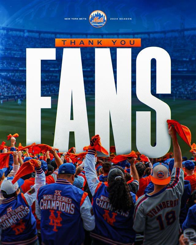 What a season. 

Thank you, Mets fans. We couldn’t have done it without you. #LGM