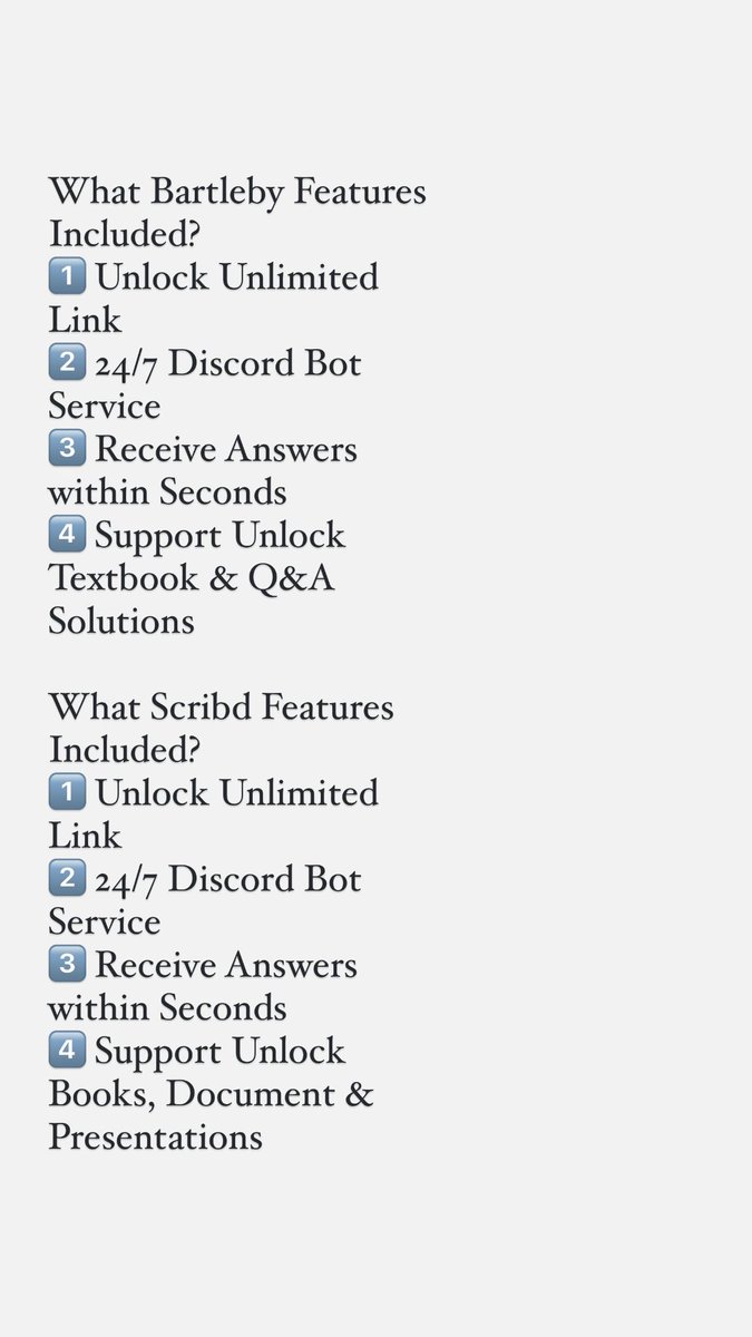 yannesells2's tweet image. Hello all, I’m back!😃

BOT UNLIMITED UNLOCKS THRU DISCORD (7in1)

 ू  Good for 1 month

#chegg
#coursehero

Tags chegg,yt,netflix,chegg