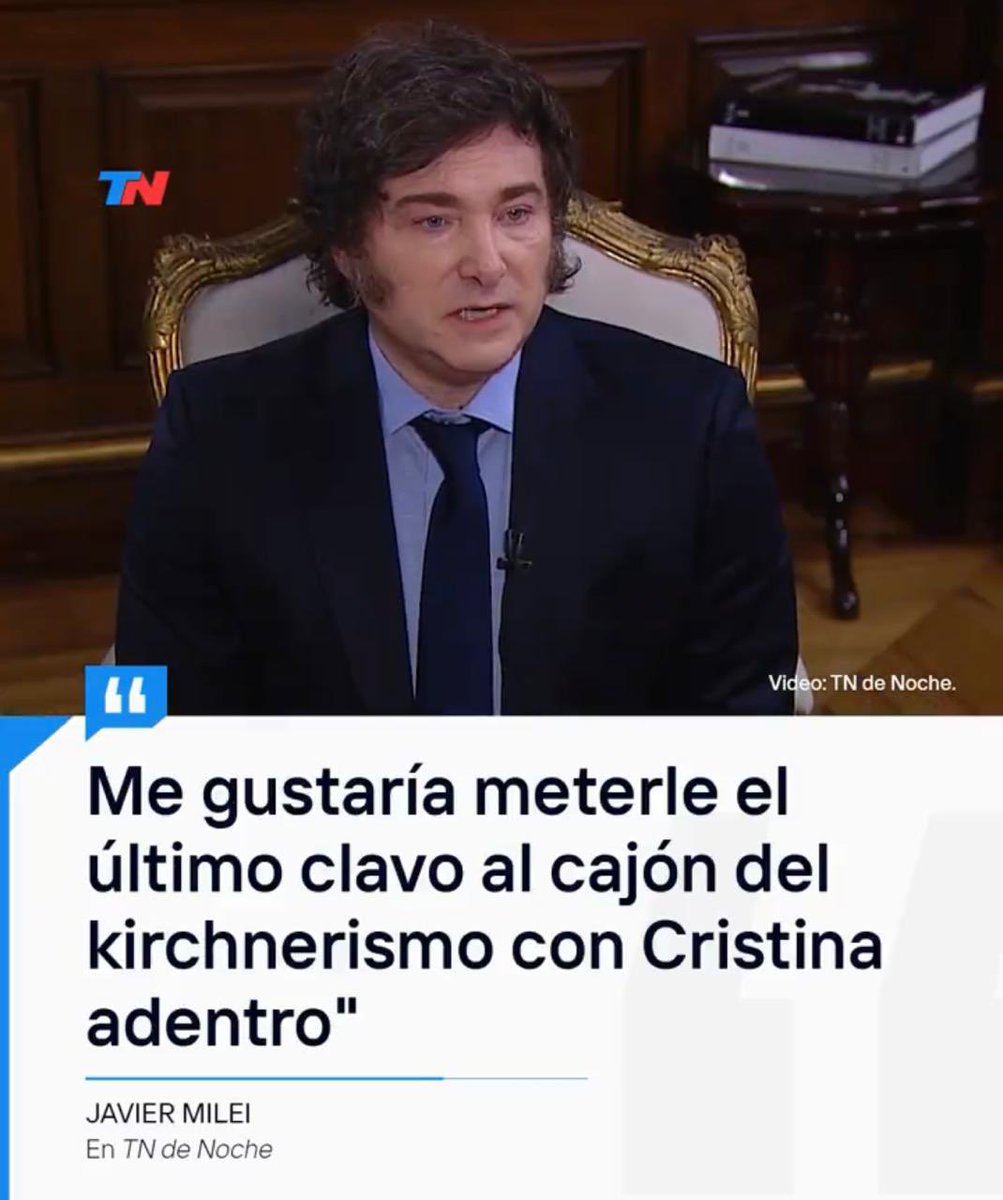 No podemos naturalizar la violencia y brutalidad de éstas palabras. Condeno las declaraciones de Milei contra <a href="/CFKArgentina/">Cristina Kirchner</a>  por ser violentas y antidemocráticas. Esto es apología a la violencia. Todo el arco político debería estar preocupado por este discurso sin límites por