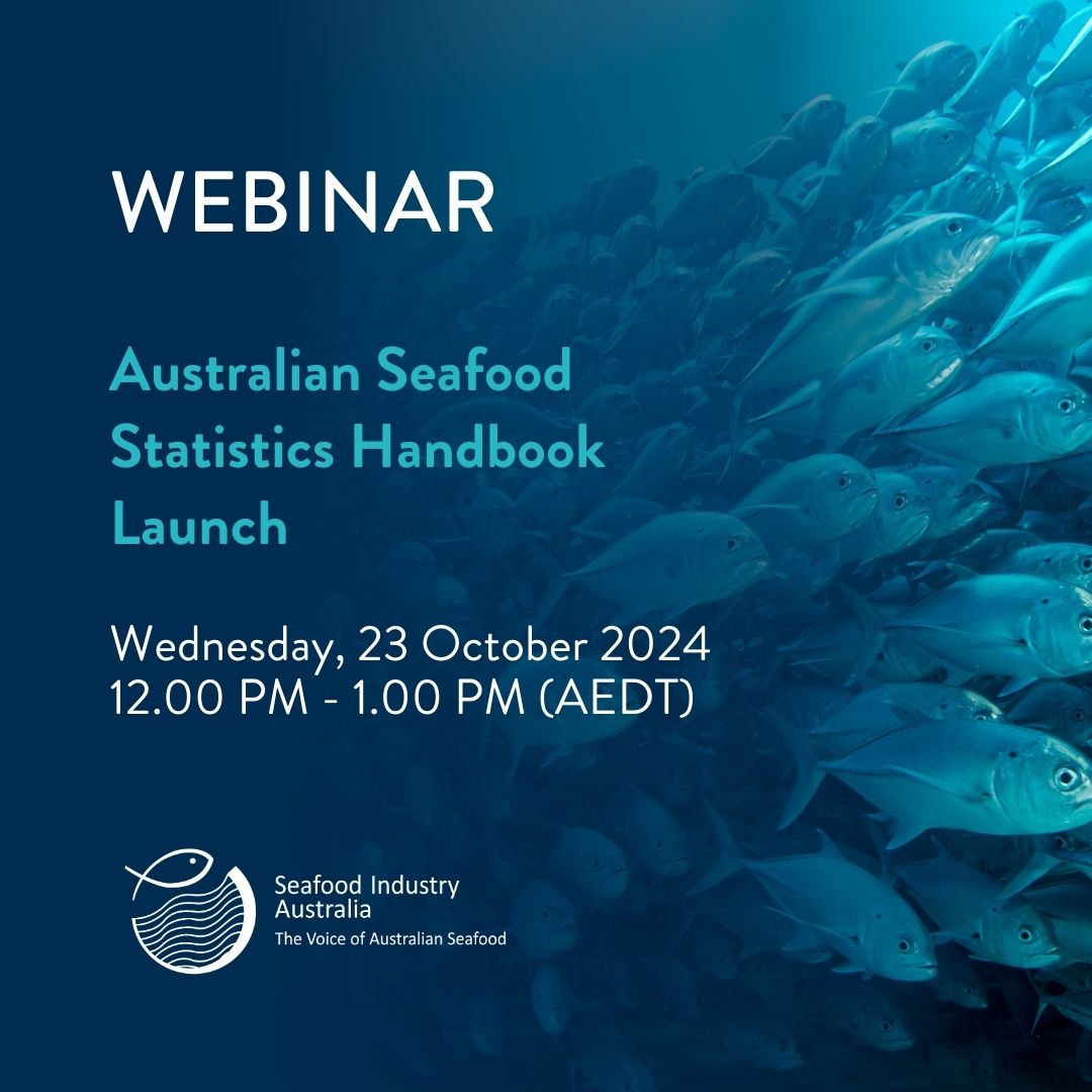 Webinar: Australian Seafood Statistics Handbook Launch 🐟
This handbook will be invaluable for both domestic and export producers.

📅 Date: Wednesday, 23 October 2024
🕛 Time: 12:00 PM - 1:00 PM (AEDT)
🔗 zurl.co/bbuJ