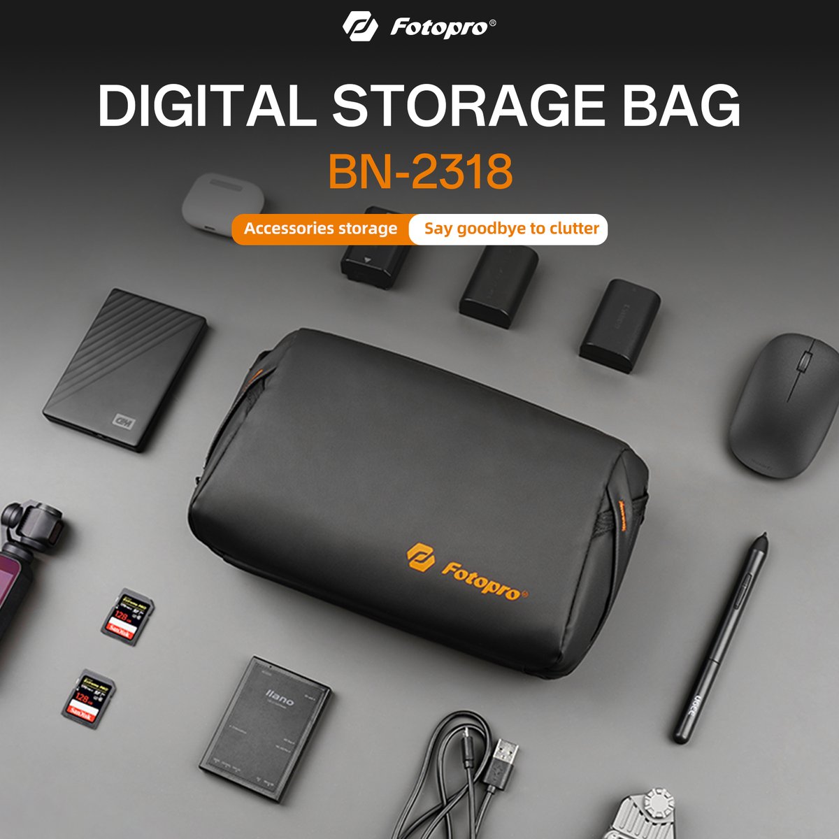 FotoproOfficial's tweet photo. Organize effortlessly with the BN-2318 Digital Storage Bag!🆕Finely divided spaces and a detachable inner pouch adapt to your needs.
☑️Waterproof and dirt resistant
☑️For hand-carry and cross-body
☑️Compact size for handhold
https://t.co/UvgK8mcIWW
#fotopro #camerabag #storagebag https://t.co/z2KVBttYER