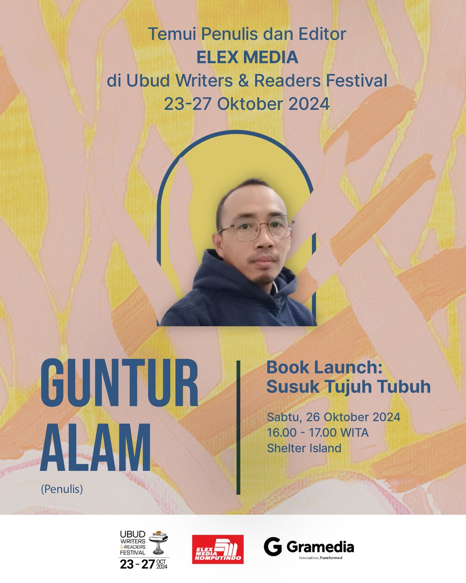 "Susuk Tujuh Tubuh," karya terbaru Guntur Alam, segera diluncurkan di <a href="/ubudwritersfest/">Ubud Writers & Readers Festival</a> ✨

Buku ini menghadirkan kisah mistis dari Sumatra, sarat teror dan legenda lokal yang mencekam. Siapkah kamu menghadapi ketegangannya?

#UWRF2024 #Susuk7Tubuh