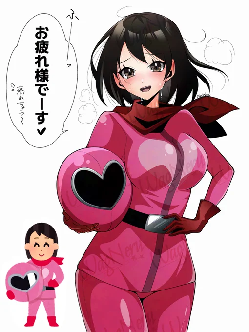 #いらすとやチャレンジ 
スーツアクターのイラスト(女性) 