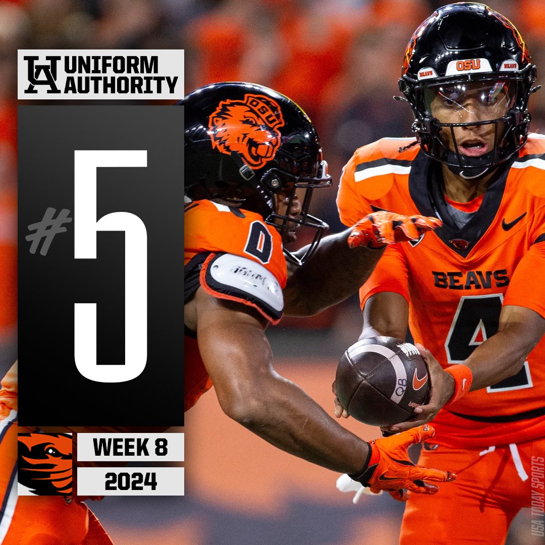 UniAuthority's tweet photo. #UniAuthority Week 8 Uniform of the Week:
5. @BeaverFootball 

#UAWeek8 | @beaverequipment https://t.co/YwGyz43faz