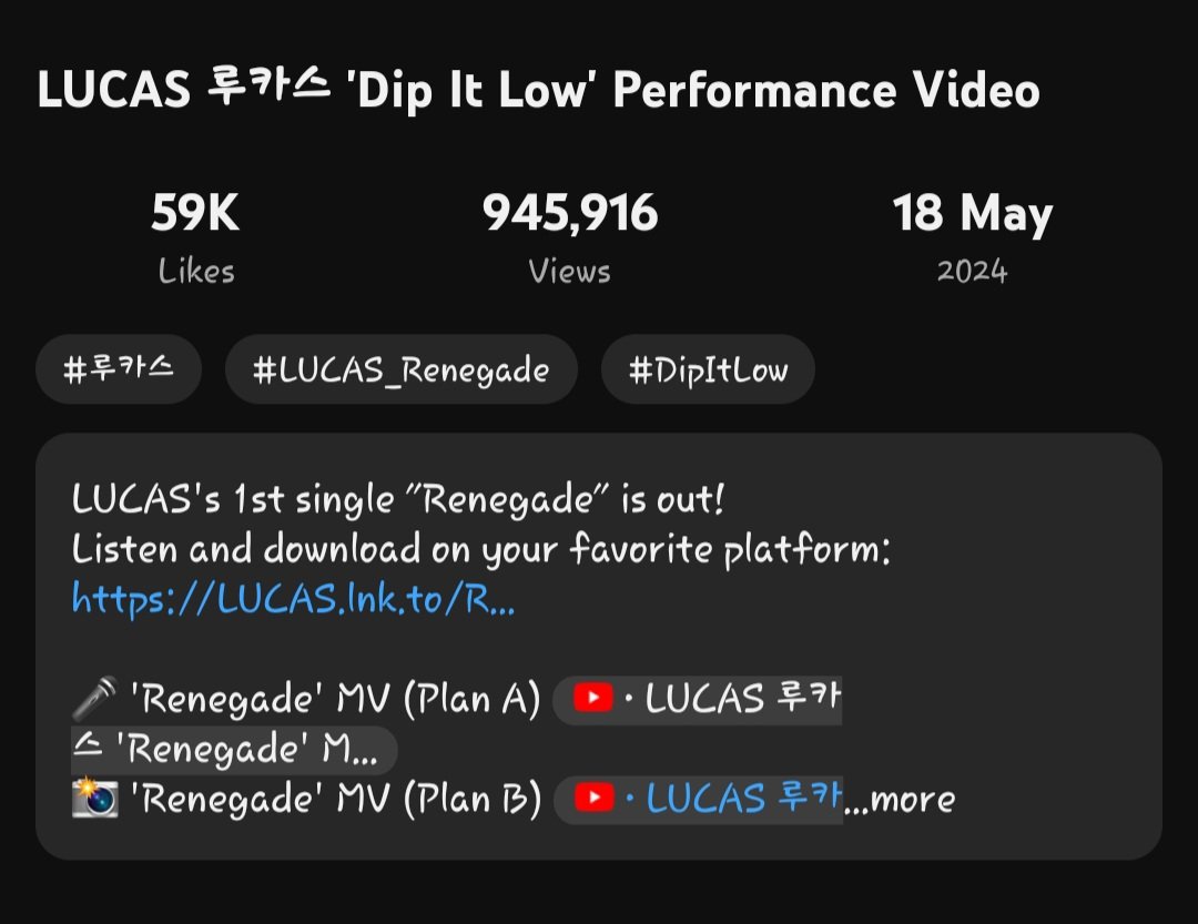 xuxiforcomfort's tweet photo. Lumis don't forget to stream today‼️ we are doing great, keep it up 💛
"Dip It Low" performance video 1M party🎉💛
🔗 https://t.co/rVW6UU5UPt…
#LUCAS #루카스 #DipItLow #LUCAS_DipItLow
#Renegade #LUCAS_Renegade https://t.co/AbYOPyNi5o