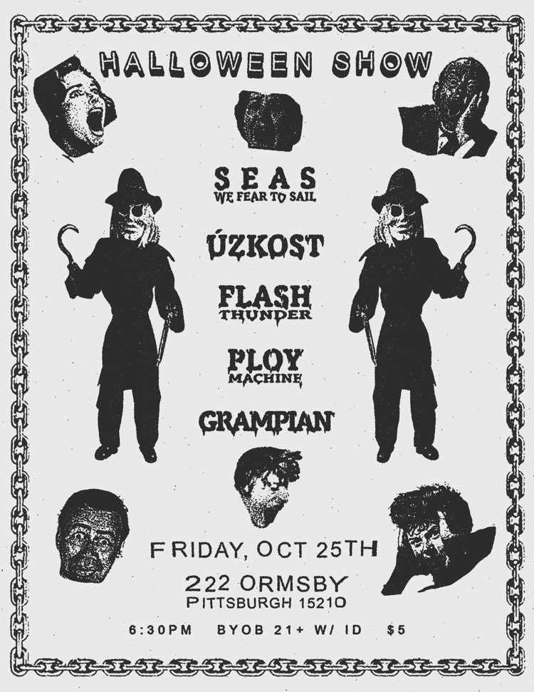 hi again, i rarely use this account anymore, BUT…

halloween show (kinda my 40th bday) this friday 10/25 at 222 Ormsby in pittsburgh. come hang if you like cool heavy/punk/hc/metal bands. 
cool? cool. 

$5 / all ages / byob 21+ with ID
RT and/or share the flyer 👻