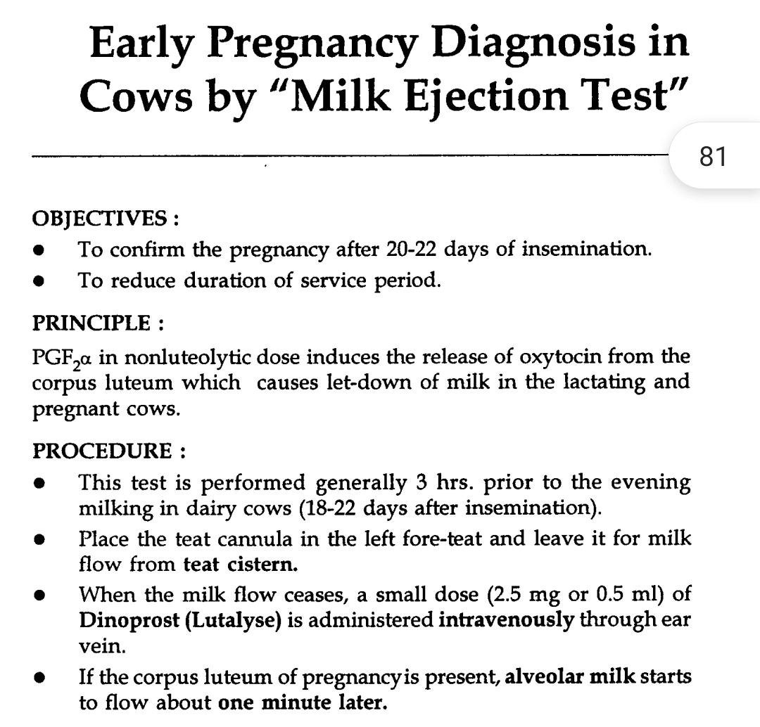 💥Early Pregnancy Diagnosis in Cows 🐄 by "Milk Ejection Test"📔
'Click On Image For Better Resolution'
#VET #veterinary #dvm #vetmed