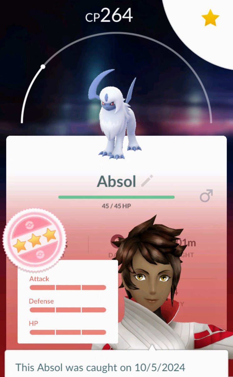 trainer_novice's tweet photo. Tonight's random trade turned hundo is brought to you by Absol #PokemonGO #MegaEvolve https://t.co/kXApi1lgUQ